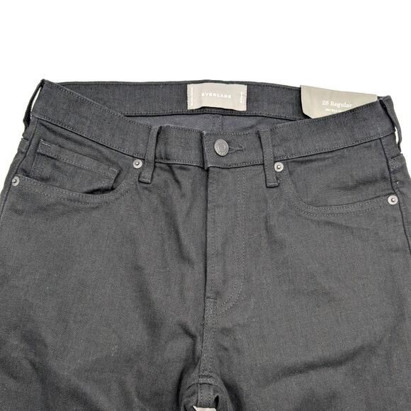 Everlane Regular Fit Mid Rise Skinny Jeans Button Fly Pockets Black Size 28 - Picture 4 of 12